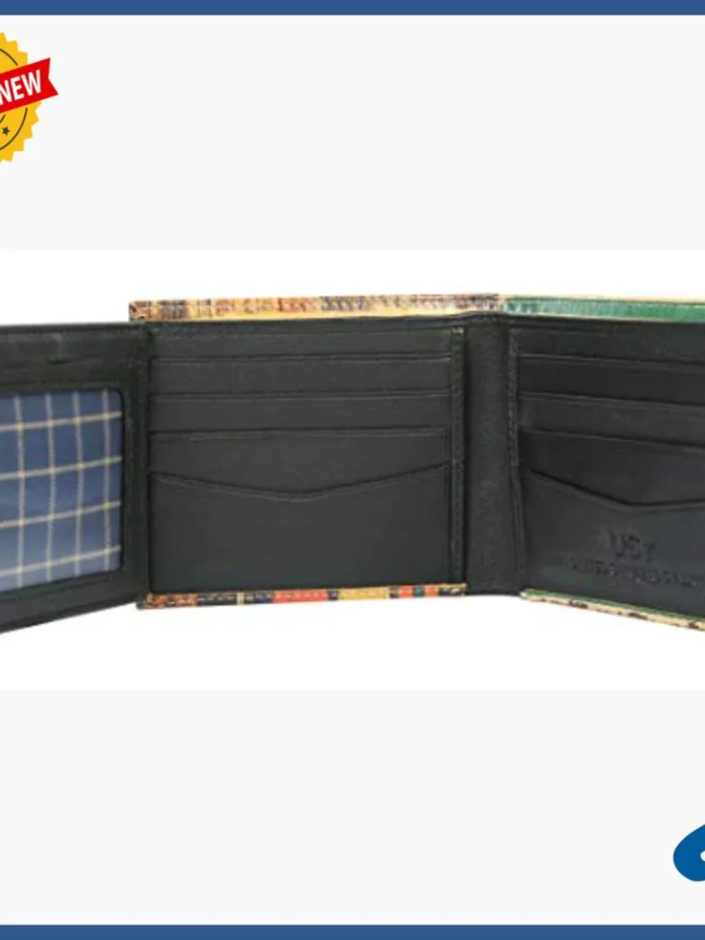 Genuine Leather Bifold Wallet with ID Windows - 12 Compartments